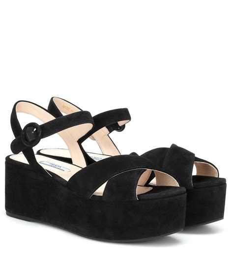 platform prada sandals|prada suede platform sandals.